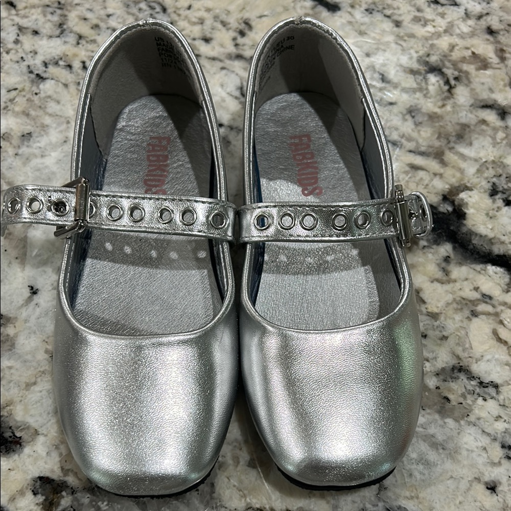 Fabkids Silver Kids' Mary Jane Shoes